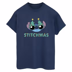 Disney - T-shirt STITCHMAS - Femme (Bleu marine)