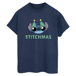 Disney - T-shirt STITCHMAS - Femme (Bleu marine)