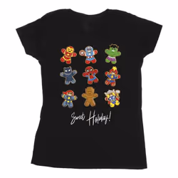 Marvel - T-shirt GINGERBREAD AVENGERS - Femme (Noir)