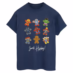 Marvel - T-shirt GINGERBREAD AVENGERS - Femme (Bleu marine)