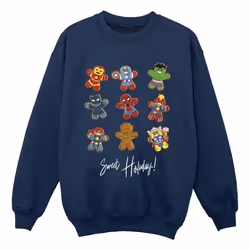Marvel - Sweat GINGERBREAD AVENGERS - Garçon (Bleu marine)