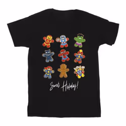 Marvel - T-shirt GINGERBREAD AVENGERS - Fille (Noir)
