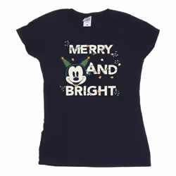 Disney - T-shirt MERRY & BRIGHT - Femme (Bleu marine)