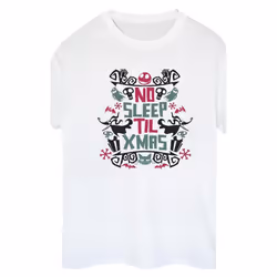 Disney - T-shirt THE NIGHTMARE BEFORE CHRISTMAS NO SLEEP TIL XMAS - Femme (Blanc)