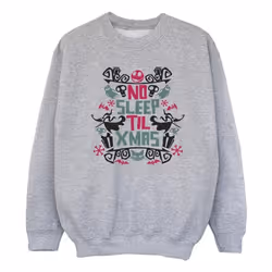 Disney - Sweat THE NIGHTMARE BEFORE CHRISTMAS NO SLEEP TIL XMAS - Fille (Gris chiné)