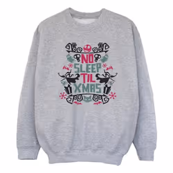 Disney - Sweat THE NIGHTMARE BEFORE CHRISTMAS NO SLEEP TIL XMAS - Fille (Gris chiné)