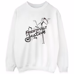 Disney - Sweat THE NIGHTMARE BEFORE CHRISTMAS FRIGHTFULLY - Homme (Blanc)