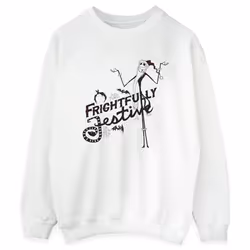 Disney - Sweat THE NIGHTMARE BEFORE CHRISTMAS FRIGHTFULLY - Femme (Blanc)