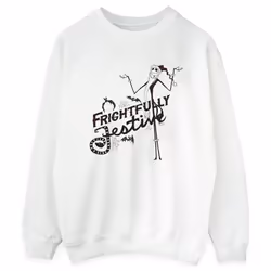 Disney - Sweat THE NIGHTMARE BEFORE CHRISTMAS FRIGHTFULLY - Femme (Blanc)