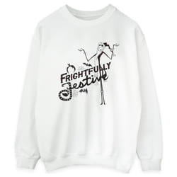 Disney - Sweat THE NIGHTMARE BEFORE CHRISTMAS FRIGHTFULLY - Femme (Blanc)