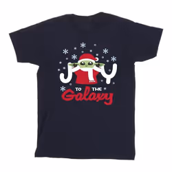 Star Wars - T-shirt THE MANDALORIAN JOY TO THE GALAXY - Homme (Bleu marine)