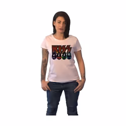 Kiss - T-shirt - Femme (Blanc)