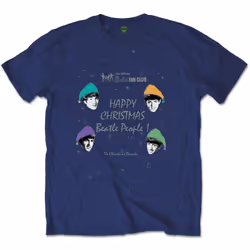 The Beatles - T-shirt HAPPY CHRISTMAS - Adulte (Bleu marine)