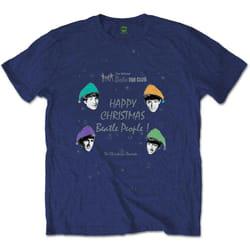 The Beatles - T-shirt HAPPY CHRISTMAS - Adulte (Bleu marine)