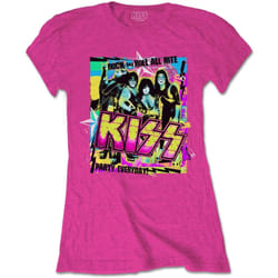 Kiss - T-shirt PARTY EVERYDAY - Femme (Rose fuchsia)