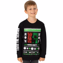 Minecraft - Pull - Enfant (Noir / Vert / Blanc)