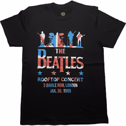 The Beatles - T-shirt DROP T ROOFTOP - Adulte (Noir)