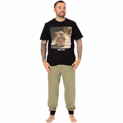 Star Wars: The Mandalorian - Ensemble de pyjama long SNACK TIME - Homme (Noir / Vert)