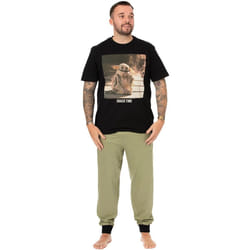 Star Wars: The Mandalorian - Ensemble de pyjama long SNACK TIME - Homme (Noir / Vert)
