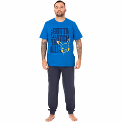 Pokemon - Ensemble de pyjama long GOTTA CATCH EM ALL - Homme (Bleu / Bleu marine)