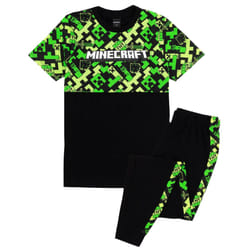 Minecraft - Ensemble de pyjama long GAMER - Garçon (Noir / Vert)