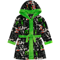Minecraft - Robe de chambre - Garçon (Noir / Vert / Gris)
