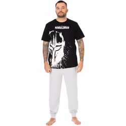 Star Wars: The Mandalorian - Ensemble de pyjama - Homme (Noir / Blanc / Gris)