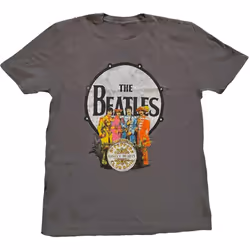 The Beatles - T-shirt SGT PEPPER DRUM - Adulte (Gris charbon)