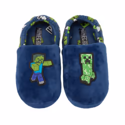 Minecraft - Chaussons ZOMBIE VS CREEPER - Enfant (Bleu / Vert)