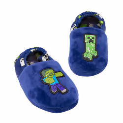 Minecraft - Chaussons ZOMBIE VS CREEPER - Enfant (Bleu / Vert)
