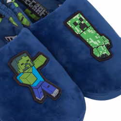 Minecraft - Chaussons ZOMBIE VS CREEPER - Enfant (Bleu / Vert)