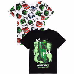 Minecraft - T-shirts - Enfant (Blanc / Noir)