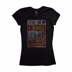 The Beatles - T-shirt LIVE IN LIVERPOOL - Femme (Noir)