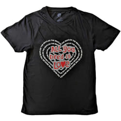 The Beatles - T-shirt ALL YOU NEED IS LOVE - Adulte (Noir)