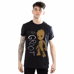 Marvel - T-shirt GUARDIANS OF THE GALAXY AM GROOT - Homme (Noir)