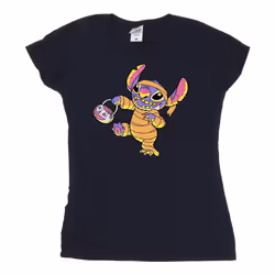 Lilo & Stitch - T-shirt TRICK OR TREAT - Femme (Bleu marine)