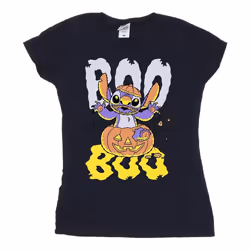 Lilo & Stitch - T-shirt BOO - Femme (Bleu marine)