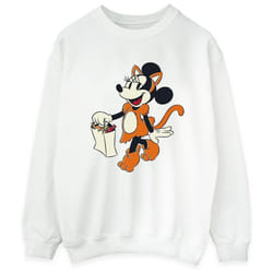 Disney - Sweat CAT TRICK OR TREAT - Femme (Blanc)