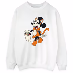 Disney - Sweat CAT TRICK OR TREAT - Femme (Blanc)