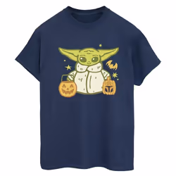 Star Wars: The Mandalorian - T-shirt TRICK OR TREAT - Femme (Bleu marine)