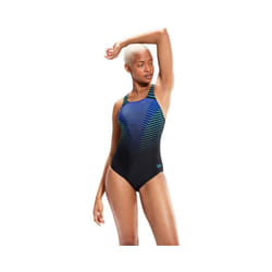 Speedo - Maillot de bain 1 pièce DIGITAL PLACEMENT MEDALIST - Femme (Noir / Bleu)