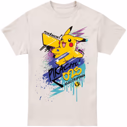 Pokemon - T-shirt - Homme (Beige pâle)
