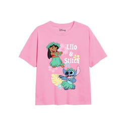 Lilo & Stitch - T-shirt HULA - Fille (Rose clair)