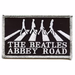 The Beatles - Patch à repasser ABBEY ROAD - Taille unique (Noir / Blanc)