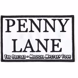 The Beatles - Écusson PENNY LANE - Taille unique (Blanc / Noir)