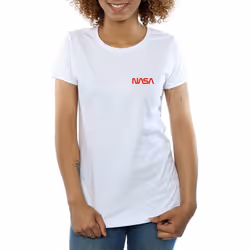 NASA - T-shirt MODERN - Femme (Blanc / Rouge)