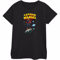 Captain Marvel - T-shirt - Femme (Noir)