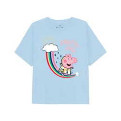Peppa Pig - T-shirt - Fille (Bleu clair) - 5/6 ans