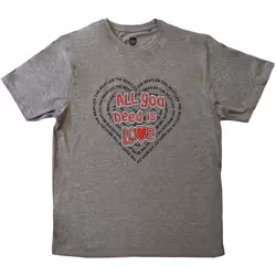 The Beatles - T-shirt ALL YOU NEED IS LOVE - Adulte (Gris)