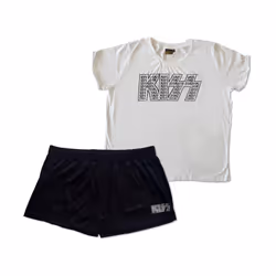 Kiss - Ensemble de pyjama court - Femme (Blanc / Noir)